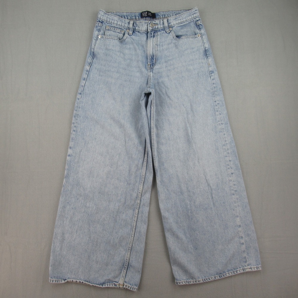Gap Baggy Jeans Women 6/28R Light Wash High Rise Wide Leg Denim